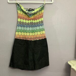 Valia Multicolor Floral Lace Romper